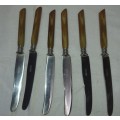 ASET OF 6 VINTAGE ROSTFREI STEAK KNIVES HAND MADE SOLD AS IS
