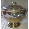 A VINTAGE EPNS SOUP TUREEN BOWL SOLD AS IS