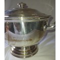 A VINTAGE EPNS SOUP TUREEN BOWL SOLD AS IS