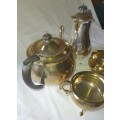 A VINTAGE TEA SET EPNS SOLD AS IS NO TRAY