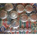 12 VINTAGE DESERT  AND CONDOMENT BOWLS 2 SIZES SILVER PLATED MADE IN INDIA