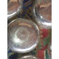12 VINTAGE DESERT  AND CONDOMENT BOWLS 2 SIZES SILVER PLATED MADE IN INDIA