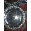 10 ROUND CANOP`E SILVER PLATED ON BROZE FINGER PLATES MADE IN SWEDEN