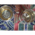 TWO STAINLESS STEEL TEA TUMBLER HOLDERS SOLD AS IS