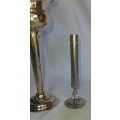 3 SILVER PLATED VASES IN GOOD CONDITION SOLD AS IS