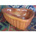 AN OVEN CLAY CERAMIC PORTUGESE STYLE HEART SHAPED CASSEROLE DISH