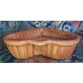 AN OVEN CLAY CERAMIC PORTUGESE STYLE HEART SHAPED CASSEROLE DISH