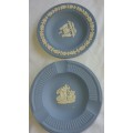 TWO VINTAGE WEDGWOOD TRAYS TURQUOIS BLUE SOLD AS IS