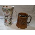 TWO COLLECTORS CERAMIC BEER MUGS SOLD AS IS