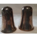 ASET OF VINTAGE SALT AND PEPER SHAKERS SILVER PLATED SOLD AS IS