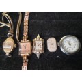 A COLLECTION OF ANTIQUE WOMANS WATCHES SOLD AS IS NOT TESTED