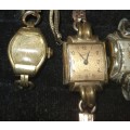 A COLLECTION OF ANTIQUE WOMANS WATCHES SOLD AS IS NOT TESTED