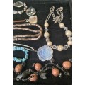 A COLLECTION OF VINTAGE COSTUME NECKLACES SOLD AS IS