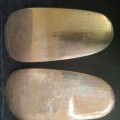 A VINTAGE SET MADE IN INDIA BRASS SHOE ASH TRAYS