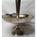 A SILVER PLATED FOUNTAIN STYLE STAND FOR DESERTS OR SWEATS SOLD AS IS