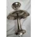 A SILVER PLATED FOUNTAIN STYLE STAND FOR DESERTS OR SWEATS SOLD AS IS