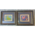 TWO PIECES OF ART BY UNKNOWN ARTIST MADE IN JULY 2004 SOLD AS IS