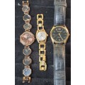 THREE BEAUTIFULL VINTAGE WOMANS WATCHES SOLD AS IS NOT TESTED