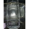 A VINTAGE LARGE BUTTER AND JAM CONDOMENTS SERVER WITH CRYSTAL GLASS INSERTS EM-SS SILVERPLATE