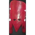 A TRIBAL ETHNIC RED PAINTED WOODEN MASK ORIGINAL SOLD AS IS