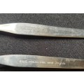 A SET OF VINERS EMPIRE STAINLESS STEEL COCKTAIL FORKS IN GOOD CONDITION SOLD AS IS