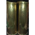 FOR THE COLLECTORS TWO FIRED CANNON SHELLS 28 centimeters in height and 10 centimeters diameter