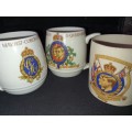 THREE VINTAGE  COLLECTORS  ROYAL MUGS BRITISH GREAT CONDITION SOLD AS IS
