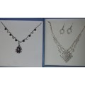 TWO EXQUISTE CLASSIC EVENING COSTUME NECKLACE SETS