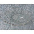 AN OVAL CRYSTAL GLASS SERVING BOWL IN MINT CONDITION SOLD AS IS