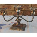 A VINTAGE CANDLABRA THREE CANDLE STAND VICTORIAN STYLE MADE IN CANADA SOLD AS IS