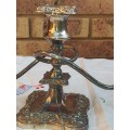 A VINTAGE CANDLABRA THREE CANDLE STAND VICTORIAN STYLE MADE IN CANADA SOLD AS IS