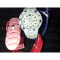 A FANCY FARAH QUARTZ MULTI INTERCHANGABLE COLOURED BANDS SOLD AS IS NOT TESTED