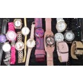 A COLLECTION OF WOMANS COSTUME DRESS WATCHES SOLD AS IS NOT TESTED