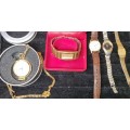 A COLLECTION OF SEIKO WRIST WATCHES AND A FARAH POCKET WATCH SOLD AS IS NOT TESTED