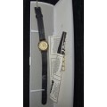 A VINTAGE GOLD PLATED LANCO LADIES WATCH IN ITS ORIGINAL BOX SOLD AS IS NOT TESTED