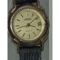 A VINTAGE GOLD PLATED LANCO LADIES WATCH IN ITS ORIGINAL BOX SOLD AS IS NOT TESTED