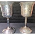 TWO VINTAGE WINE INGOTS SILVER PLATED SOLD AS IS