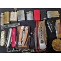 A COLLECTION FOR ALL THE MEN LIGHTERS, POCKET KNIVES AND MULTI TOOLS SOLD AS IS