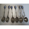 A VINTAGE SET OF DELFT WINDMILL DESERT SPOONS