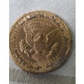 A RARE 24 KT GOLD PLATED AMERICAN COIN SOLD AS IS
