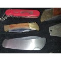 A VINTAGE JOBLOT POCKET KNIVES AND BOTTLE OPENERS SOLD AS IS
