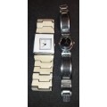 TWO VINTAGE LADIES` SWATCH WATCHES IN WORKING CONDITION SOLD AS IS