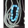 A VINTAGE JOBLOT TURQUOIS COSTUME JEWELRY SOLD AS IS