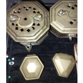 A VINTAGE AND ANTIQUE JOBLOT PILL BOXES AND JEWLRY BRASS BOXES SOLD AS IS