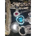 A QUALITY VINTAGE JOBLOT COSTUME SILVER PLATED AND STAINLESS STEEL NECKLACES AND PENDANTS