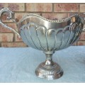 TWO VINTAGE JOBLOT SILVER PLATED ROMAN STYLE SERVING BOWL AND A WATER JUG SOLD AS IS