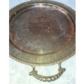 TWO ANTIQUE SILVER-PLATED SERVING TRAYS SOLD AS IS