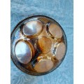 A VINTAGE SILVER-PLATED TRAY WITH COMPARTMENT SOLD AS IS