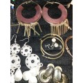 AN ANTIQUE AND VINTAGE COSTUME EARRINGS JOBLOT SOLD AS IS