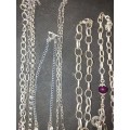 A BULK VINTAGE JOBLOT COSTUME SILVER PLATED NECKLACES AND PENDANTS